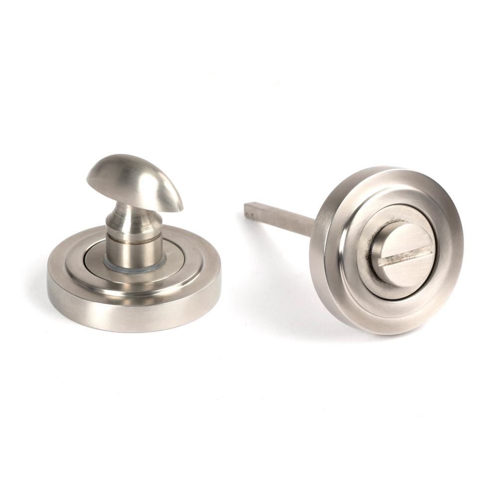 From the Anvil Marine 316 Stainless Steel Round Thumbturn Set (Art Deco) - Satin